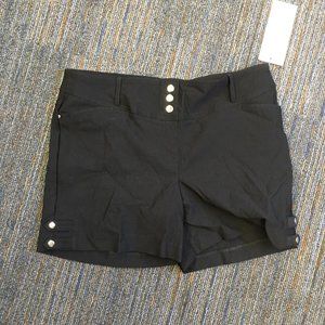 NWT Women's Size 14 Black Rekucci Stretchy Slimming Shorts 5" Length